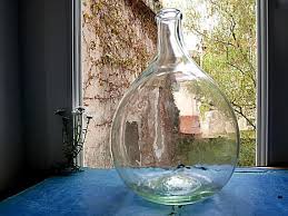 Ancienne Dame Jeanne Bouteille Verre Bonbonne Vin Vase Etsy Glass Decor Glass Clear Glass