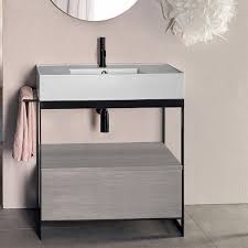 Cortina solid surface, acrylic, carrara white marble countertop. Scarabeo 5123 Sol1 88 Console Bathroom Vanity Solid Nameek S