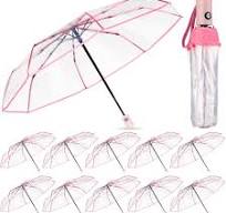 Amazon.com: Sanwuta 12 Pcs Transparent Folding Umbrella Full ...