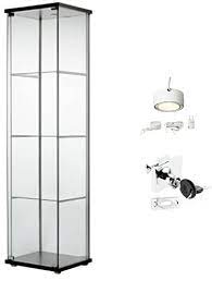 These desks combine a workspace with storage and a display area. Ikea Detolf Glass Curio Display Cabinet Black Lockable Outside Light And Lock Includes Amazon De Home Kitchen