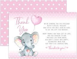 Baby shower thank you cards are among the most fun to write because the gifts themselves are often adorable. Amazon Com Pink Elephant Baby Shower Thank You Cards 20 Count Including Envelopes Health Personal Care