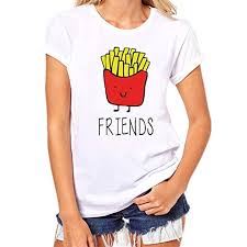 Womens Shirts Women French Fries Printing Friends First