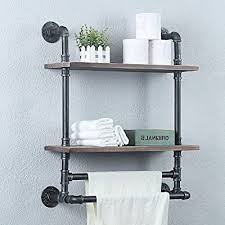 5 out of 5 stars. Buy Weven Industrial Pipe Bathroom Shelves Wall Mounted With 2 Towel Bar 2 Tiered Metal Floating Shelves Towel Holder Wall Shelf Over Toilet 24in Rustic Wall Decor Farmhouse Towel Rack Online In Kuwait B07y2ww8dh