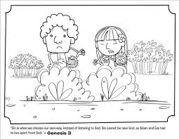 Kids Coloring Page From What S In The Bible Featuring Adam And Eve Leaving The Garden From Genes Bible Coloring Pages Free Bible Coloring Pages Bible Coloring
