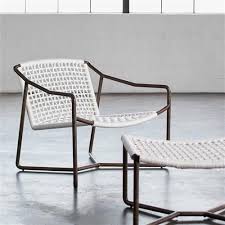 Palecek Dockside Modern Coastal Metal Hand Woven Rope Outdoor Lounge Chair Lounge Chair Outdoor Outdoor Chaise Lounge Patio Furnishings