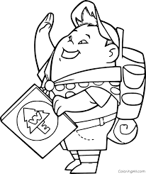 Let your child experience a new method to enjoy with as our children gently grow up into an exciting world of lively colors, different shapes and unusual. Russell Holds A Book From Up Coloring Page Coloringall