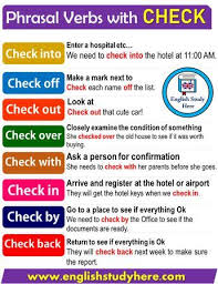 Phrasal Verbs With Check In English English Study English Vocabulary Words English Phrases