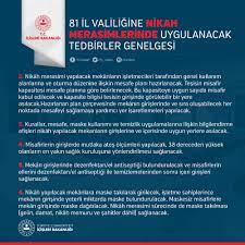 İçişleri bakanlığı 29 nisan ila 17 mayıs tarihleri arasında uygulanacak tam kapanma genelgesini yayımladı. Tc Icisleri Bakanligi Maske Mesafe Temizlik On Twitter Bakanligimiz Tarafindan 81 Il Valiligine Nikah Merasimlerinde Uygulanacak Tedbirler Genelgesi Gonderildi Https T Co Bfs2e6ephs Https T Co Jphuy5e4m0