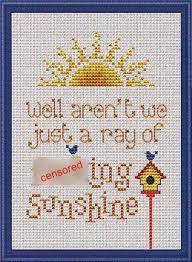 Be sure to check your favorites, browse the website and get some great deals!!! Sunshine Cross Stitch Pattern