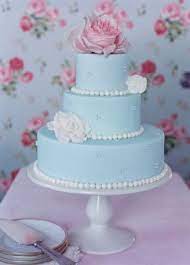 Baby Blue And Pink Wedding Cake I Love The Iced Beading Around It 3 Wedding Ideas Pinterest
