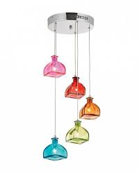 Endon Sarandon 5 Light Multi Coloured Glass Pendant Cluster Sarandon 5multi Glass Pendant Ceiling Light Ceiling Pendant Lights Glass Ceiling Pendant