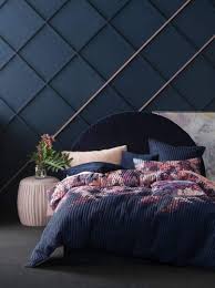 Modern Black And Blue Room Linen House Dark Floral Bedding In Dark Blue Room Blue Bedroom Walls Dark Blue Rooms Dark Blue Bedrooms