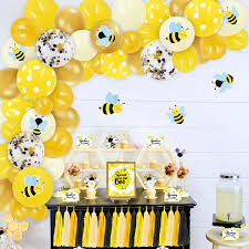 Use this backdrop to create a sweet as can bee dessert, sweets or cake table. Bee Baby Shower Party Decor 138pcs With Food Labels Bee Bar Sign Thank You Tags Tissue Paper Tassels Cardstock Stickers Balloon Garland For Bumblebee Theme Mommy To Bee What Will It Bee Baby Shower Buy Online In Angola At