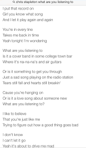 What Are You Listening To Chris Stapleton Country Song Lyrics Music Quotes Lyrics Chris Stapleton