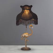 Black And Gold Lampshade Dunelm Tulisa Antique Brass Flamingo Table Lamp Dunelm Table Lamp Lamp Unique Lamps
