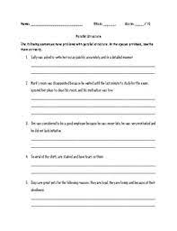 What should the parallelism be? Parallel Structure Worksheets Teachers Pay Teachers