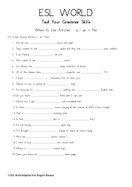 Articles A An The What Are Esl Printables This File Includes A Simple Guide On When To Use Each O Grammar Skills Esl Printables English Grammar Worksheets