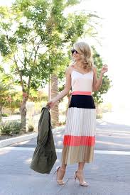 3 Ways To Colorblock This Summer Pleated Midi Dress