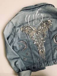 Half Black And Blue Denim Jacket Cool Diy Denim Jacket Kits For The Bride Diy Denim Jacket Diy Jacket Denim Diy