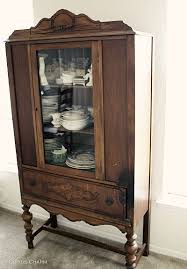 Image Detail For With A Little Paint And A Few Carved Applique Pieces Voi Vintage China Cabinets Antique China Cabinets Shabby Chic Furniture Before And After