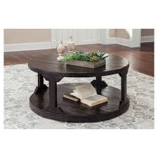 Rogness Coffee Table Rustic Brown Signature Design By Ashley Brown Coffee Table Coffee Table Wood Round Cocktail Tables