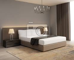 Wem braun im schlafzimmer zu dunkel ist, der muss die farbe natürlich nicht gleich großflächig in seinen vier wänden einsetzen. Modernes Graues Und Braunes Luxus Schlafzimmer Wandposter Poster Innenraume Art Deco Minimal Myloview De