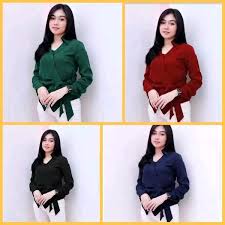 Korean style women ladies chiffon floral long sleeve loose shirt blouse baju baju wanita lengan panjang. Jual Baju Blouse Atasan Blus Wanita Baju Lengan Panjang Atasan Kantor Blus Kerja Baju Pesta Blus Casual Blouse Sporty Adem Navy Perempuan Di Lapak Toko Jane Bukalapak