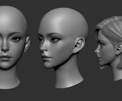Artstation Bobbed Hair Girl Face Resources In 2020 3d Face Model Girl Face Digital Art Girl
