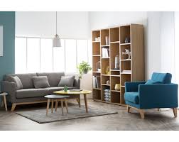 Home » decoration interieur » décoration salon bleu canard. Fauteuil Scandinave Dehoussable Bleu Canard Et Bois Clair Oslo Miliboo
