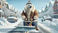 Polar bear snow plowing stock illustration. Illustration of ...