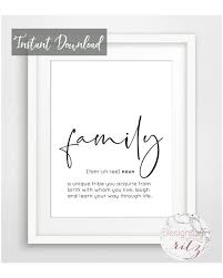 Family Definition Print Family Print Family Poster Family Etsy Family Print Family Word Art Kids Room Wall Decor