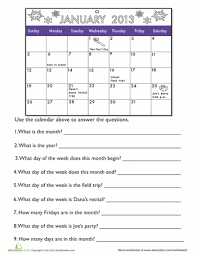 Reading A Calendar Worksheet Education Com Calendar Worksheets Calendar Math Calendar Skills