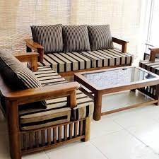 Low seating wooden sofa with solid wood frame a. R T S Furniture Brown Wooden Sofa Set Without Cushion Rs 25500 Set Id 14910817833