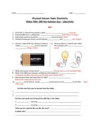 Here is one example of a worksheet students may use while interacting with the simulations. Bill Nye Science Guy Movie Electricity Video Worksheet Key Fun Knowledge