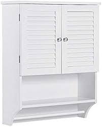 Amazon Com Choochoo Bathroom Medicine Cabinet 2 Door Wall Cabinet Wood Hanging Cabinet With Ad In 2020 Small Bathroom Cabinets White Bathroom Cabinets Hanging Cabinet