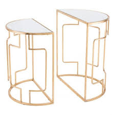 A10781 Roma Set Of 2 End Tables An Iconic Design Element Is Made Modern In This Classic Set Of Side Tables A Soph Gold Side Table End Tables End Table Sets