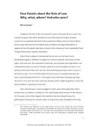 Pdf Four Puzzles About The Rule Of Law Why What Where And Who Cares