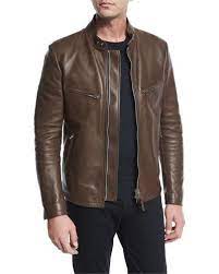 M23u5 Tom Ford Leather Caf 233 Biker Jacket Brown Leather Jacket Men Jackets Men Fashion Tom Ford Leather