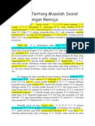 Use the download button below or simple online reader. Karangan Tentang Masalah Sosial Dalam Kalangan Remaja