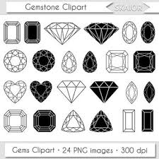 Gemstone Clipart Jewelry Clip Art Digital Gems Vector Diamond Silhouette Clip Art Heart Clip Art Wedding Logo Design