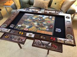 Board Game Table Topper With Added Shelves In 2020 Game Room Tables Board Game Table Board Game Room