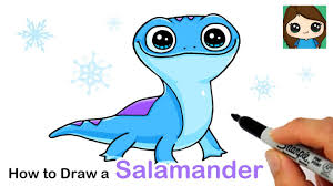 A salamander of innocuous appearance, bruni is an inhabitant of the enchanted forest and the elemental spirit of fire. How To Draw Bruni The Fire Salamander Disney Frozen 2 Youtube