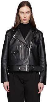 Acne Studios Black Leather Biker Jacket In 2021 Black Leather Biker Jacket Leather Jacket Celebrities Leather Jacket