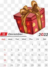 Free December 2022 Christmas Calendar Christmas Presents Png Free Download - December 2022 Calendar Christmas Day  Santa's Christmas Presents Design For December 2022 Printable Calendar