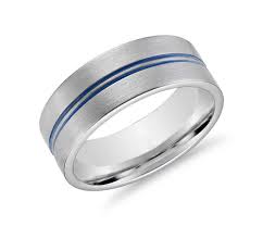 Dual Channel Blue Engraved Wedding Band In 14k White Gold 8mm Blue Nile Mens Wedding Bands Blue Mens Wedding Bands White Gold Mens Diamond Wedding Bands