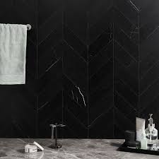 We offer marble wall tiles and flooring solutions in various colors and patterns to make the advantages of marble more accessible for all. Nero Marquina 3x12 Chevron Honed Marble Tile