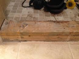 We tiled our bathroom shower with white subway tiles and you can too! Shower Curb Repair Doityourself Com Community Forums