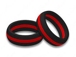 Thin Red Line Firefighter Silicone Wedding Ring Band Heat Etsy Firefighter Wedding Rubber Wedding Band Silicone Wedding Band