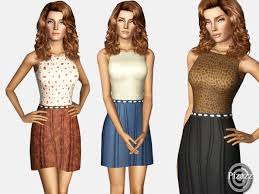 Basic Casual Dress By Pizazz Sims 3 Downloads Cc Caboodle Easy Wear Dresses Casual Dress Dresses