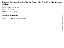 Is a central institute of the cooperative banks (rural credit union) of trentino, based in trento, trentino. á… Orari Di Apertura Iccrea Banca Spa Istituto Centrale Del Credito Cooperativo Via Carlo Esterle